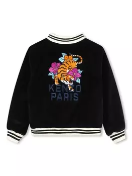 Kenzo Kids бомбер с вышивкой, черный