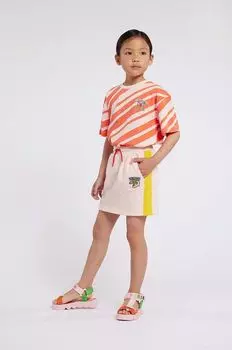 Kenzo kids Детская хлопковая юбка, розовый