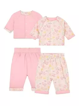 Kenzo Kids двусторонний комплект с брюками и графичным принтом, розовый