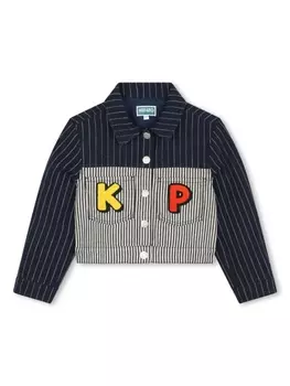 Kenzo Kids джинсовая куртка в стиле колор-блок, синий