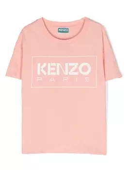 Kenzo Kids футболка из джерси с логотипом, розовый
