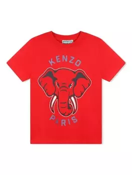 Kenzo Kids футболка из органического хлопка, красный