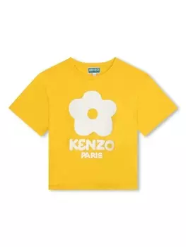 Kenzo Kids футболка из органического хлопка с принтом Boke Flower, желтый