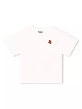 Kenzo Kids футболка из органического хлопка с нашивкой, белый