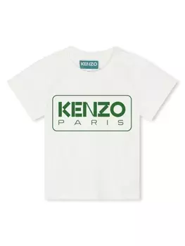 Kenzo Kids футболка из органического хлопка с логотипом, белый