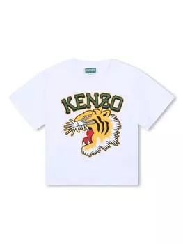Kenzo Kids футболка из органического хлопка с логотипом, белый