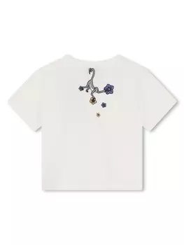 Kenzo Kids футболка из органического хлопка с цветочным принтом, белый