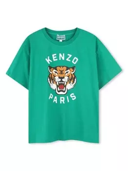 Kenzo Kids футболка Lucky Tiger, зеленый