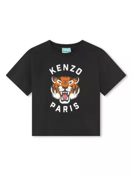 Kenzo Kids футболка с декором Graphic, черный