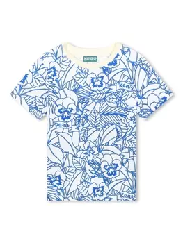 Kenzo Kids футболка с графичным принтом, белый