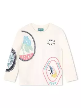 Kenzo Kids футболка с графичным принтом, белый
