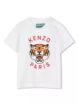 Kenzo Kids футболка с графичным принтом, белый