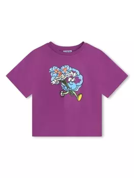 Kenzo Kids футболка с графичным принтом, фиолетовый
