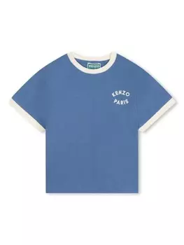Kenzo Kids футболка с графичным принтом, синий