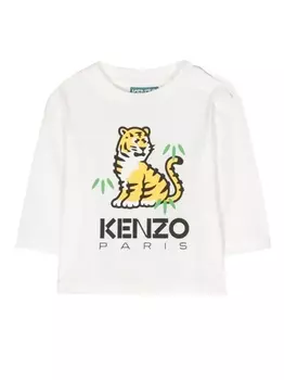 Kenzo Kids футболка с логотипом, белый