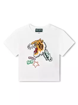Kenzo Kids футболка с логотипом, белый