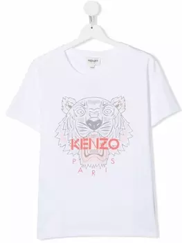 Kenzo Kids футболка с логотипом, белый