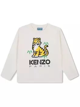 Kenzo Kids футболка с логотипом, белый