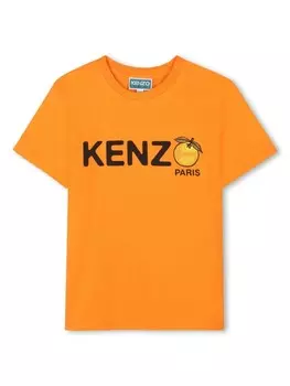 Kenzo Kids футболка с логотипом, оранжевый