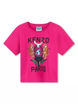 Kenzo Kids футболка с логотипом, розовый