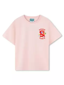 Kenzo Kids футболка с логотипом, розовый