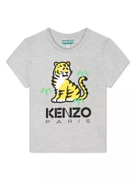Kenzo Kids футболка с логотипом, серый