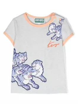Kenzo Kids футболка с логотипом, серый