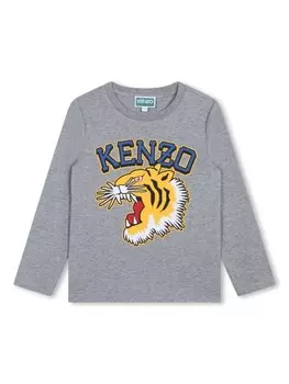 Kenzo Kids футболка с логотипом, серый