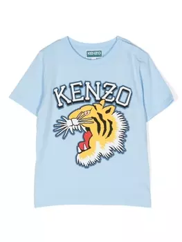 Kenzo Kids футболка с логотипом, синий