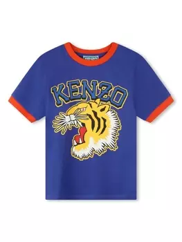Kenzo Kids футболка с логотипом, синий