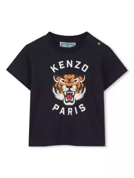 Kenzo Kids футболка с логотипом, синий