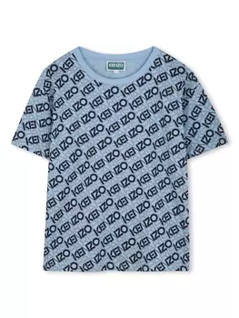 Kenzo Kids футболка с логотипом, синий