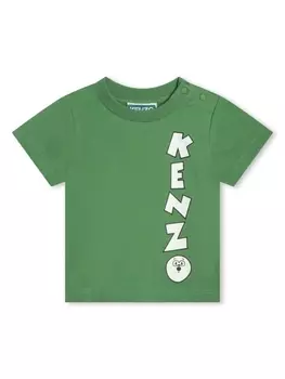 Kenzo Kids футболка с логотипом, зеленый
