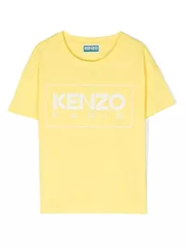 Kenzo Kids футболка с логотипом, желтый