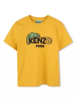 Kenzo Kids футболка с логотипом, желтый