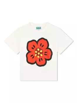 Kenzo Kids футболка с принтом Boke Flower, белый