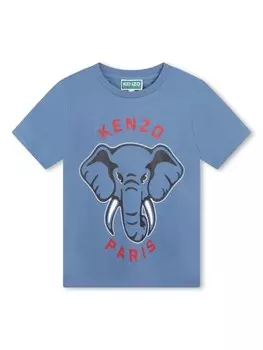 Kenzo Kids футболка с принтом Elephant, синий