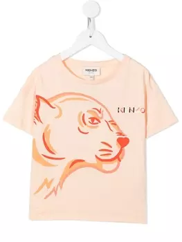 Kenzo Kids футболка с принтом, оранжевый