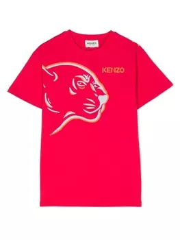 Kenzo Kids футболка с принтом, розовый