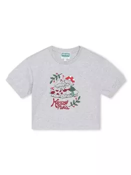Kenzo Kids футболка с принтом, серый