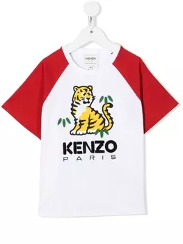 Kenzo Kids футболка с принтом Skate Kotora, белый