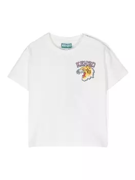 Kenzo Kids футболка с принтом Tiger, белый