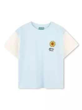 Kenzo Kids футболка с вышитым логотипом, синий