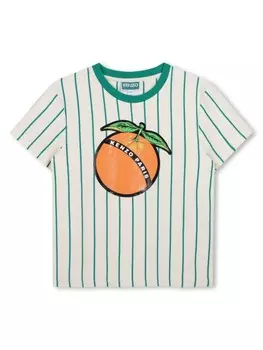 Kenzo Kids футболка в полоску, зеленый
