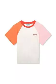 Kenzo kids Хлопковая детская футболка, белый