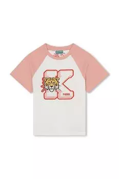 Kenzo kids Хлопковая детская футболка, белый
