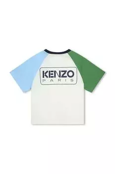 Kenzo kids Хлопковая детская футболка, белый