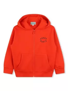 Kenzo Kids худи на молнии с графичным принтом, красный