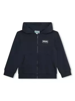 Kenzo Kids худи на молнии с логотипом, синий