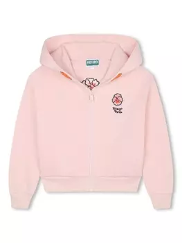 Kenzo Kids худи с цветочной вышивкой, розовый